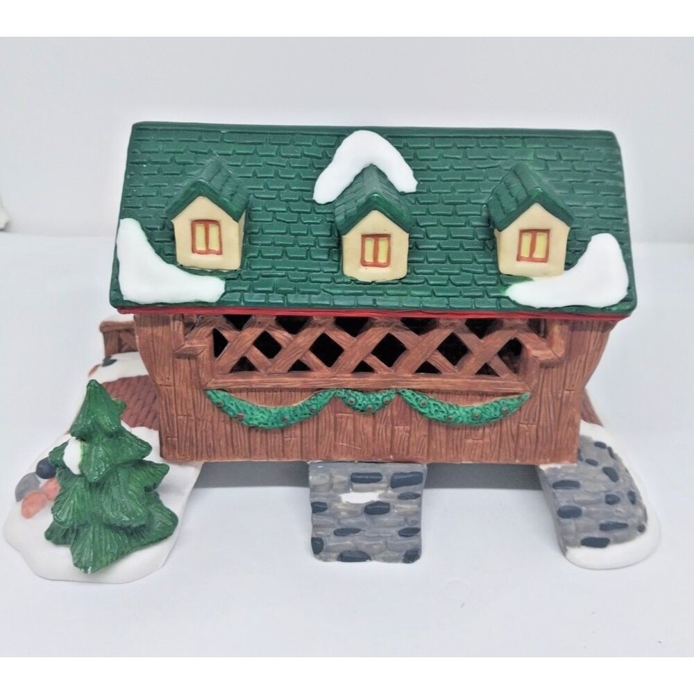 Heartland Valley Christmas Village Porcelain Deluxe Covered Bridge